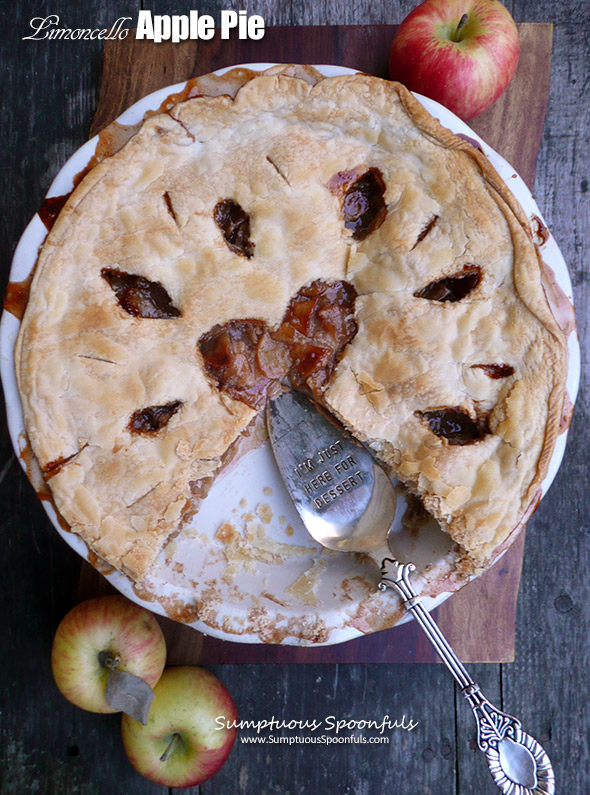 Limoncello Apple Pie ~ Sumptuous Spoonfuls #apple #pie #recipe