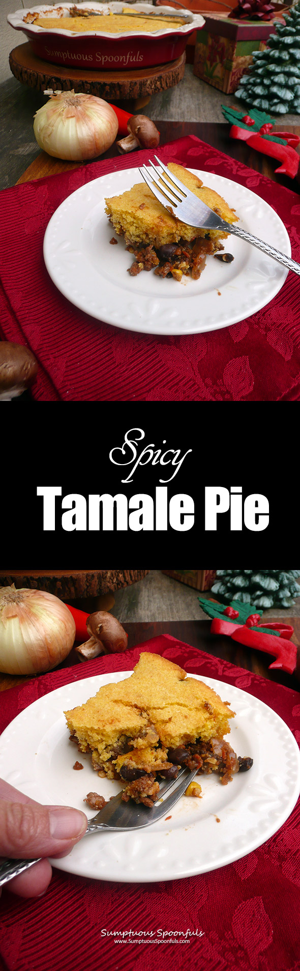 Spicy Tamale Pie ~ Sumptuous Spoonfuls #texmex #casserole #recipe