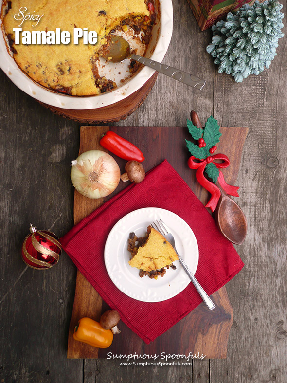 Spicy Tamale Pie ~ Sumptuous Spoonfuls #texmex #casserole #recipe