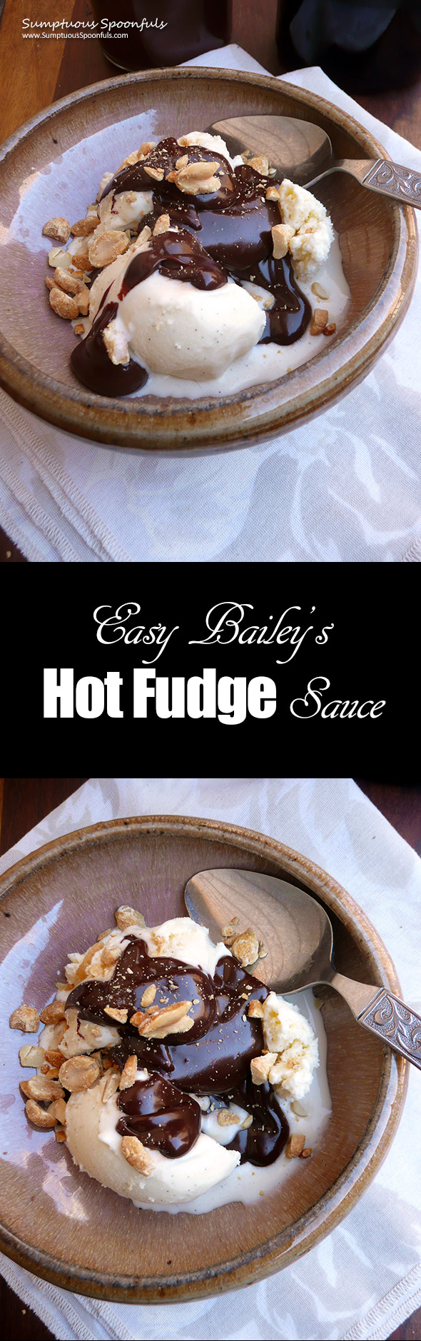 Easy Bailey's Hot Fudge Sauce ~ Sumptuous Spoonfuls #hotfudge #recipe