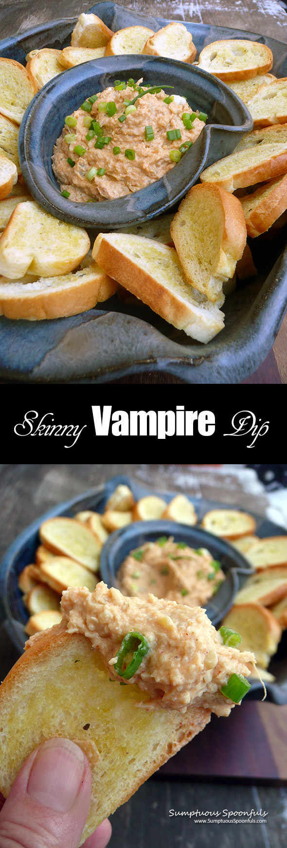Skinny Vampire Dip ~ Sumptuous Spoonfuls #garlic #dip #recipe