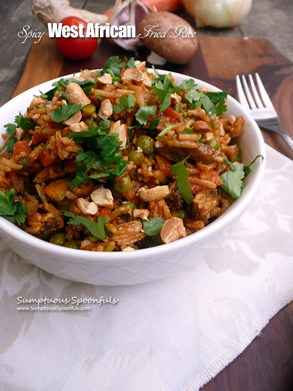 Spicy West African Fried Rice ~ Sumptuous Spoonfuls #rice #recipe