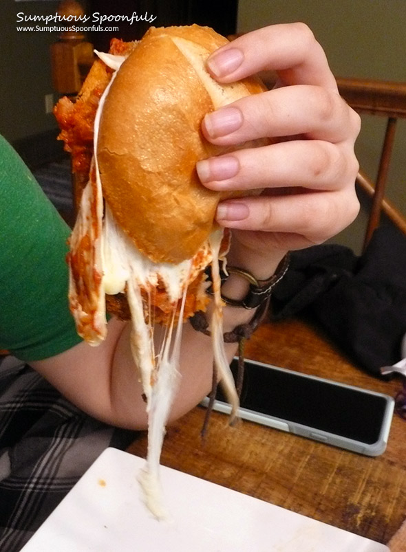 Oven Fried Chicken Parmesan Sandwiches ~ Sumptuous Spoonfuls #cheese #chicken #recipe