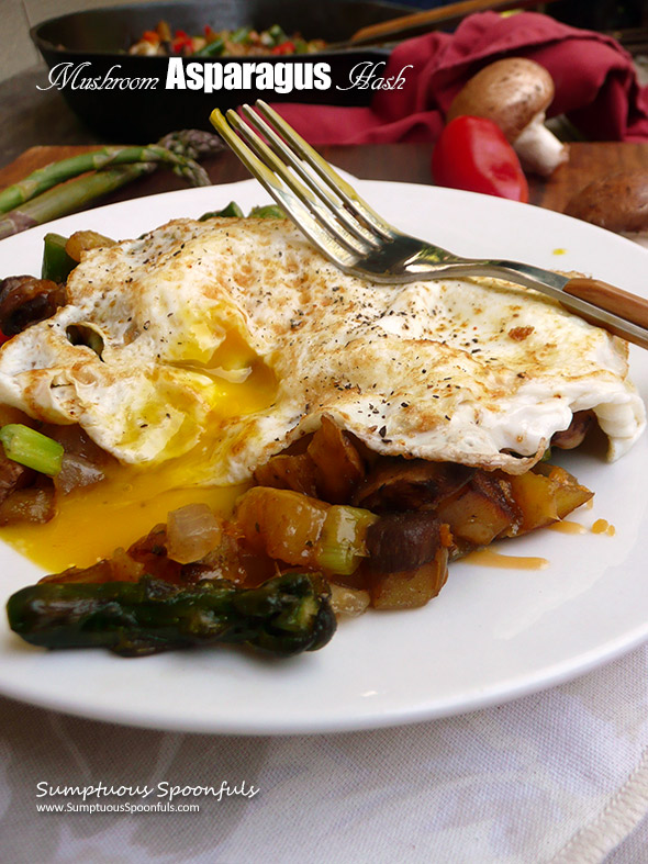 Mushroom Asparagus Hash ~ Sumptuous Spoonfuls #healthy # breakfast #recipe