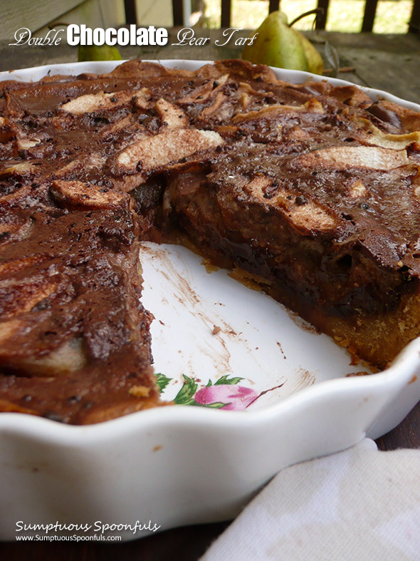 Double Chocolate Pear Tart #choctoberfest ~ decadent and elegant, this Double Chocolate Pear Tart is perfect for holiday entertaining