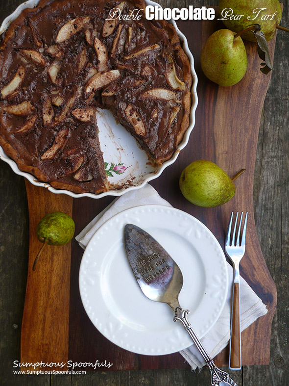 Double Chocolate Pear Tart #choctoberfest ~ decadent and elegant, this Double Chocolate Pear Tart is perfect for holiday entertaining