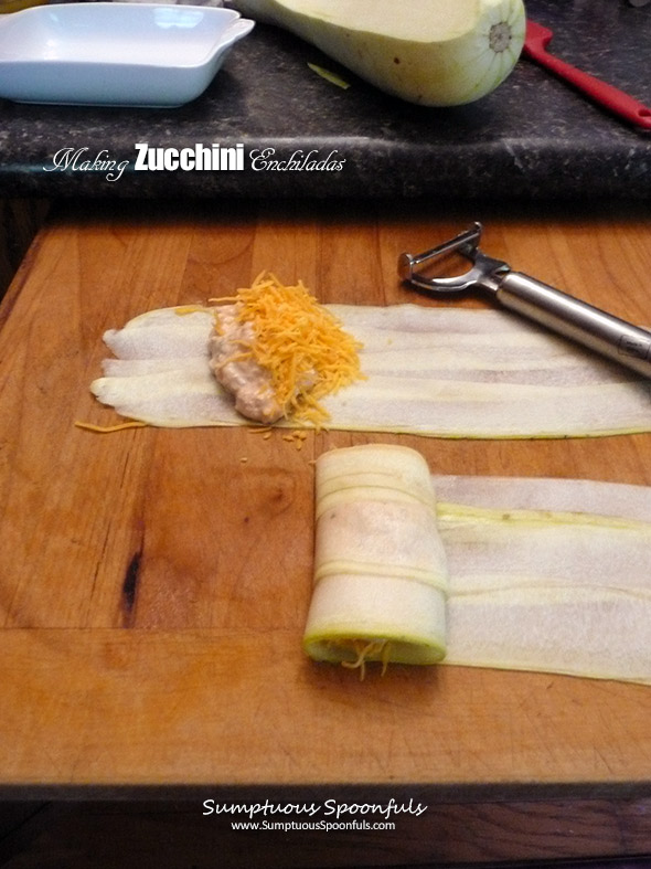 Making Chicken Zucchini Enchiladas 