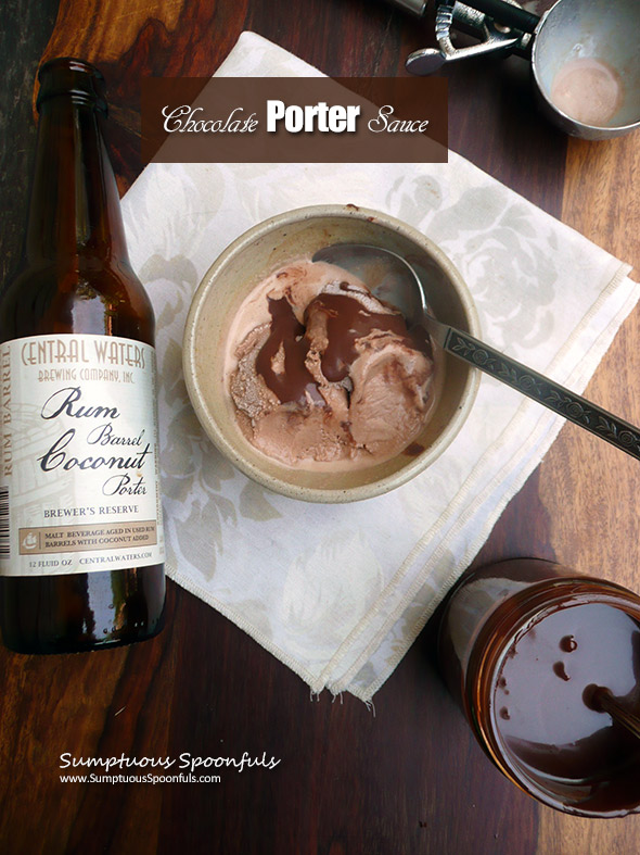 Chocolate Porter Sauce ~ a rich, decadent chocolate sauce with rum barrel coconut porter from Sumptuous Spoonfuls for #Choctoberfest