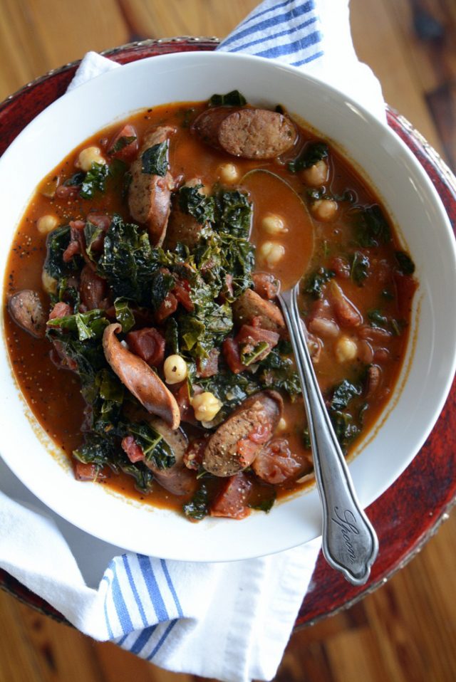 andouille sausage beans & kale stew