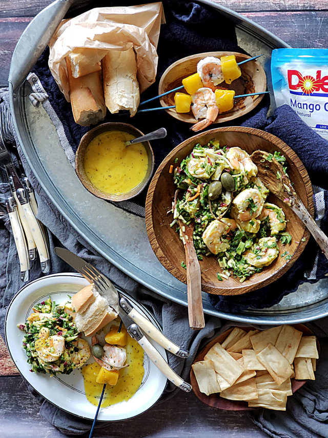 mango kale shrimp salad