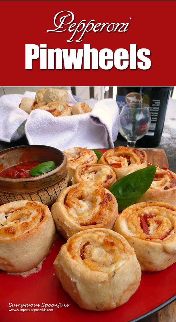 Pepperoni Pinwheels ~ the taste of pepperoni pizza in a fun, dippable, bite-size form!
