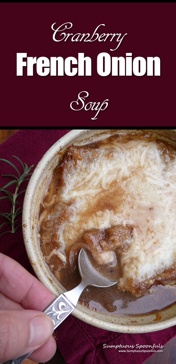 Cranberry French Onion Soup ~ A delicious sweet tart twist on French Onion Soup that you'll totally love!