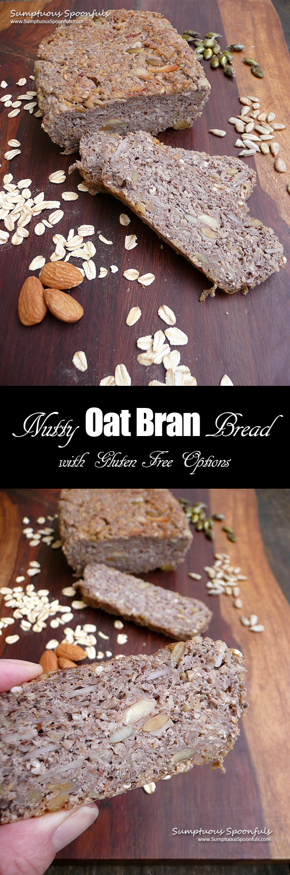 Nutty Oat Bran Bread ~ Hearty oat bran with lots of nuts and seeds, this bread is like nothing you've ever tried before! Perfect for avocado toast or open-face sandwiches.