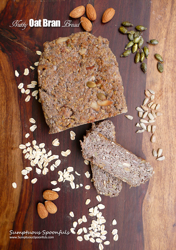 Nutty Oat Bran Bread ~ Hearty oat bran with lots of nuts and seeds, this bread is like nothing you've ever tried before! Perfect for avocado toast or open-face sandwiches.