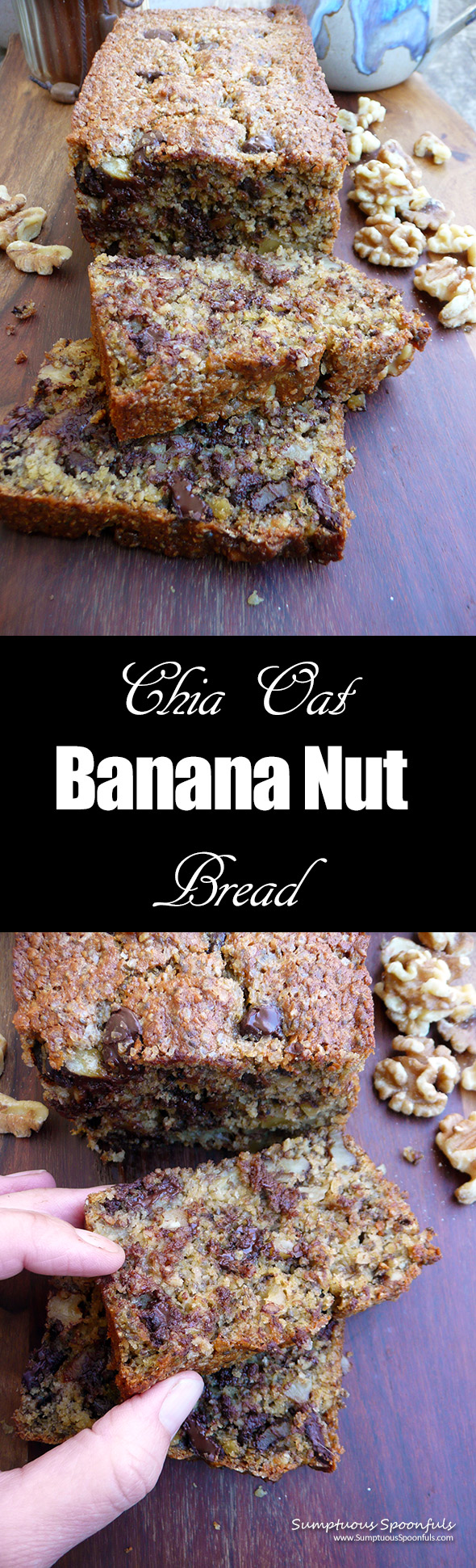Chia Oat Banana Nut Bread ~ a hearty, healthy banana bread recipe that tastes great!