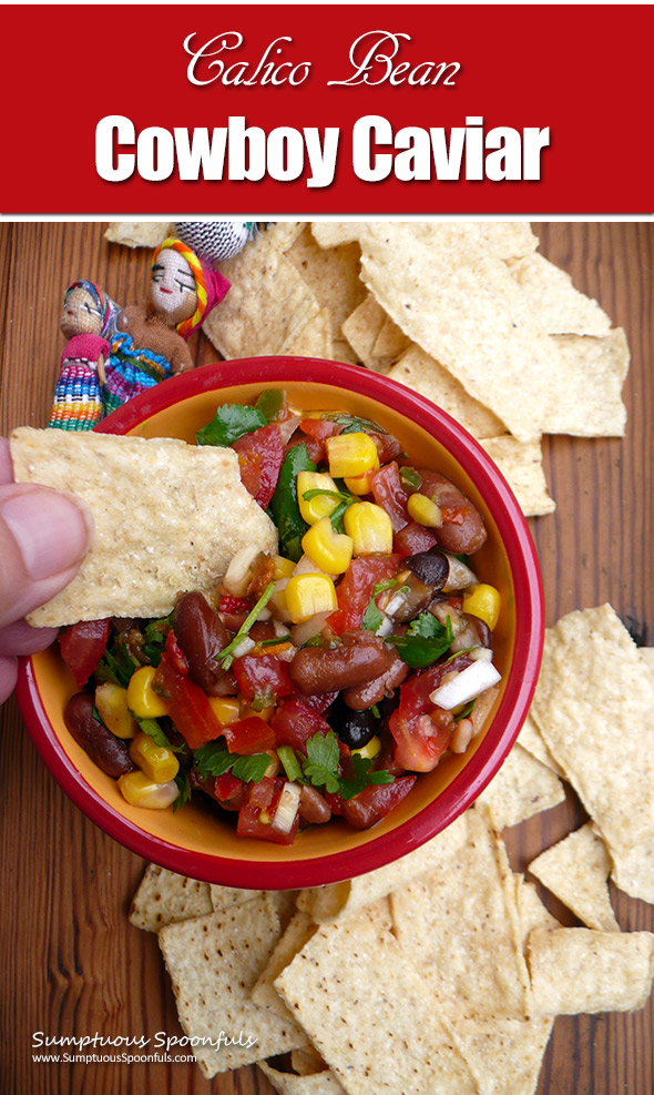 Calico Bean Cowboy Caviar ~ Who says black beans get all the fun? Mix up the beans in your cowboy caviar