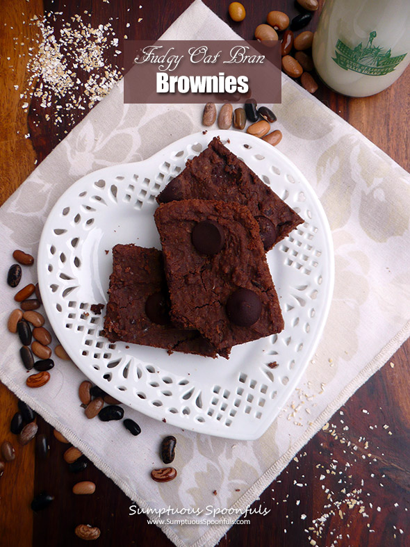 Fudgy Oat Bran Brownies ~ Healthy, high fiber brownies that will totally satisfy your chocolate cravings!