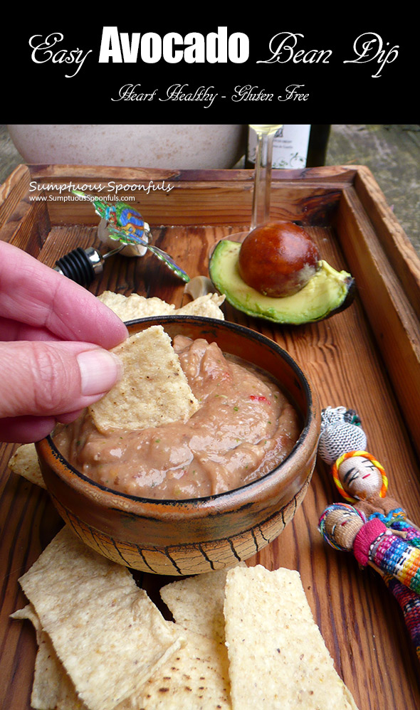 Easy Avocado Bean Dip ~ avocado brings the creaminess for this quick and healthy avocado bean dip