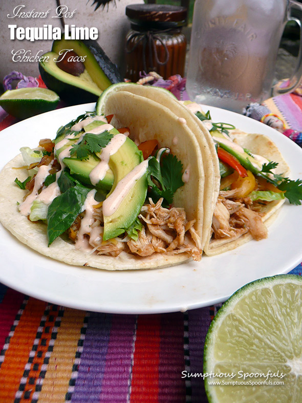 Instant Pot Tequila Lime Chicken Tacos ~ from frozen chicken to perfectly seasoned, shredded chicken taco meat. Ah-mazing! Thanks to the Instant Pot.
