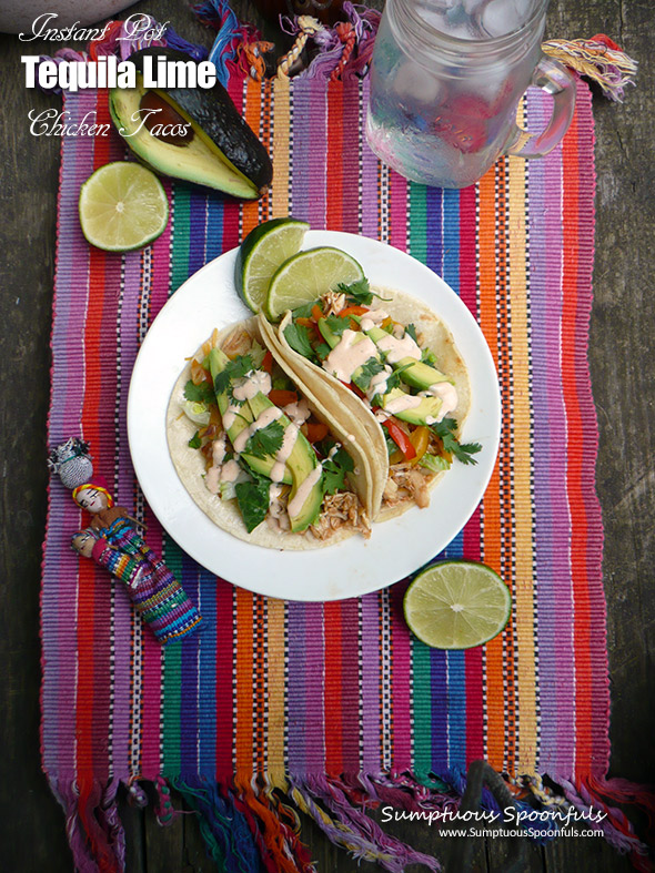 Instant Pot Tequila Lime Chicken Tacos ~ from frozen chicken to perfectly seasoned, shredded chicken taco meat. Ah-mazing! Thanks to the Instant Pot.