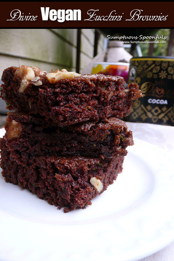 Divine Chocolate Zucchini Brownies #vegan #healthy