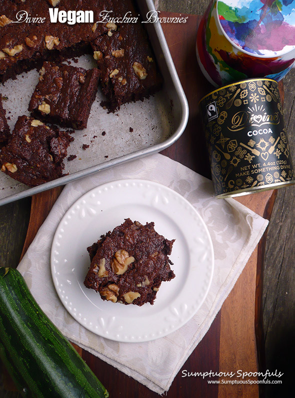 Divine Chocolate Zucchini Brownies #vegan #healthy