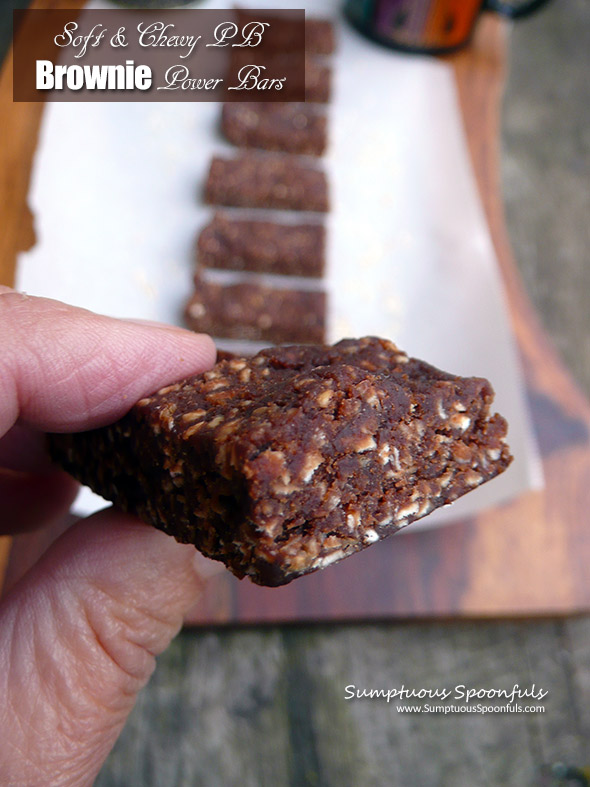 Soft & Chewy Peanut Butter Brownie Power Bars ~ Easy No Bake GF Vegan