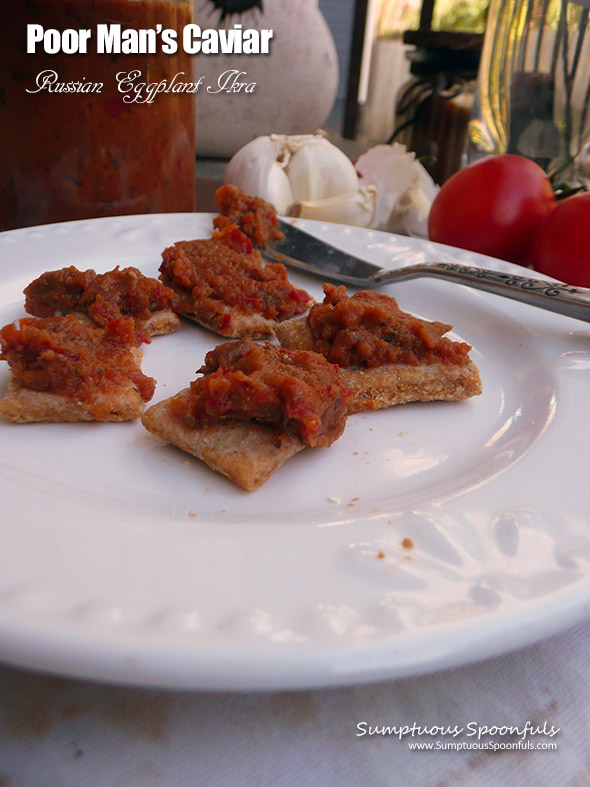 Poor Man's Caviar (Russian Eggplant Ikra) ~ roasted peppers, tomato, garlic and eggplant come together to make a marvelous "caviar" you'll want to spread on everything!