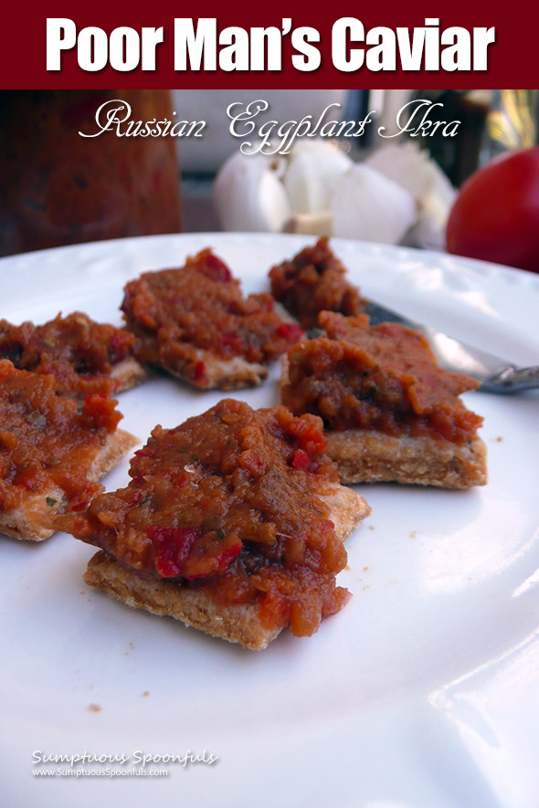 Poor Man's Caviar (Russian Eggplant Ikra) ~ roasted peppers, tomato, garlic and eggplant come together to make a marvelous "caviar" you'll want to spread on everything!