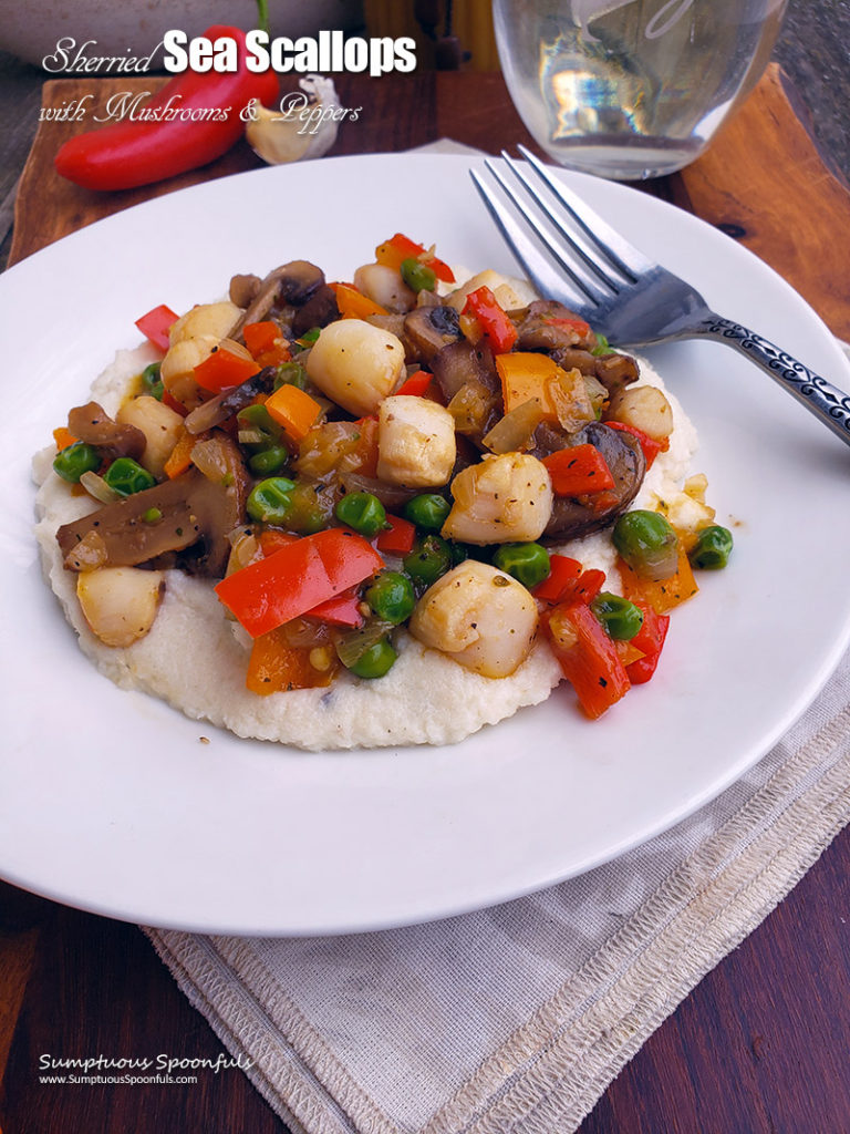 Sherried Sea Scallops with Mushrooms and Peppers