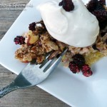 Mulberry Rhubarb Baked Oatmeal Crumble