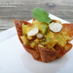 Curried Chicken Salad in Crispy Wonton Cups