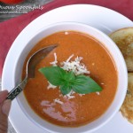 Herbed Tomato White Cheddar Soup with Grilled Cheese on the Side