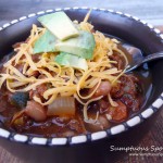 Turkey Enchilada Soup ~ from www.SumptuousSpoonfuls.com #turkey #soup #recipe