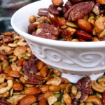 Italian Rosemary Garlic Scented Nuts ~ Sumptuous Spoonfuls #spiced #nuts #holiday #gift #recipe