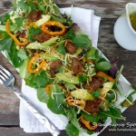 BBQ Beef Avocado Sweet Pepper Salad with Cilantro Marmalade Vinaigrette ~ Sumptuous Spoonfuls #beef #salad #recipe