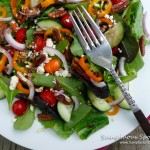 Garden Medley Salad with Feta & Pecans ~ Sumptuous Spoonfuls #salad #recipe