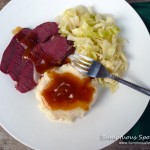 Irish Ale Corned Beef & Butter Braised Cabbage with Bacon Buttermilk Mashed Potatoes & Gravy ~ Sumptuous Spoonfuls #corned #beef #recipe