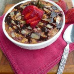 Chocolate Covered Strawberry Breakfast Bake ~ Sumptuous Spoonfuls #breakfast #recipe