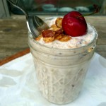 Cherry Vanilla Overnight Oatmeal ~ Sumptuous Spoonfuls #oatmeal #recipe