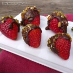 Chocolate Mascarpone Truffle Stuffed Strawberries with Pistachios ~ Sumptuous Spoonfuls #chocolate #strawberry #recipe