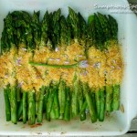 Roasted Asparagus with Asiago Chive Breadcrumbs ~ Sumptuous Spoonfuls #asparagus #recipe