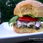 Blue Cheese & Spinach Venison Burgers ~ Sumptuous Spoonfuls #burger #recipe