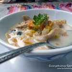 Creamy Chicken Tortilla Soup ~ Sumptuous Spoonfuls #soup #recipe