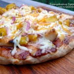 Hawaiian BBQ Chicken Pizza ~ Sumptuous Spoonfuls #pizza #recipe