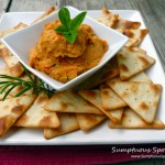 Basil Rosemary Sundried Tomato Hummus ~ Sumptuous Spoonfuls #hummus #recipe