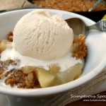 Lemon Cardamom Pear Crisp ~ Sumptuous Spoonfuls #dessert #recipe