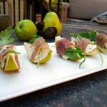 Prosciutto Wrapped Blue Cheese Pear Bites ~ Sumptuous Spoonfuls #appetizer #recipe