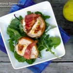 Roasted Pears with Herbed Goat Cheese & Bacon ~ Sumptuous Spoonfuls #pear #recipe