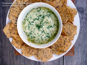 Triple A Dip (Avocado Asiago & Artichoke) ~ Sumptuous Spoonfuls #dip #recipe